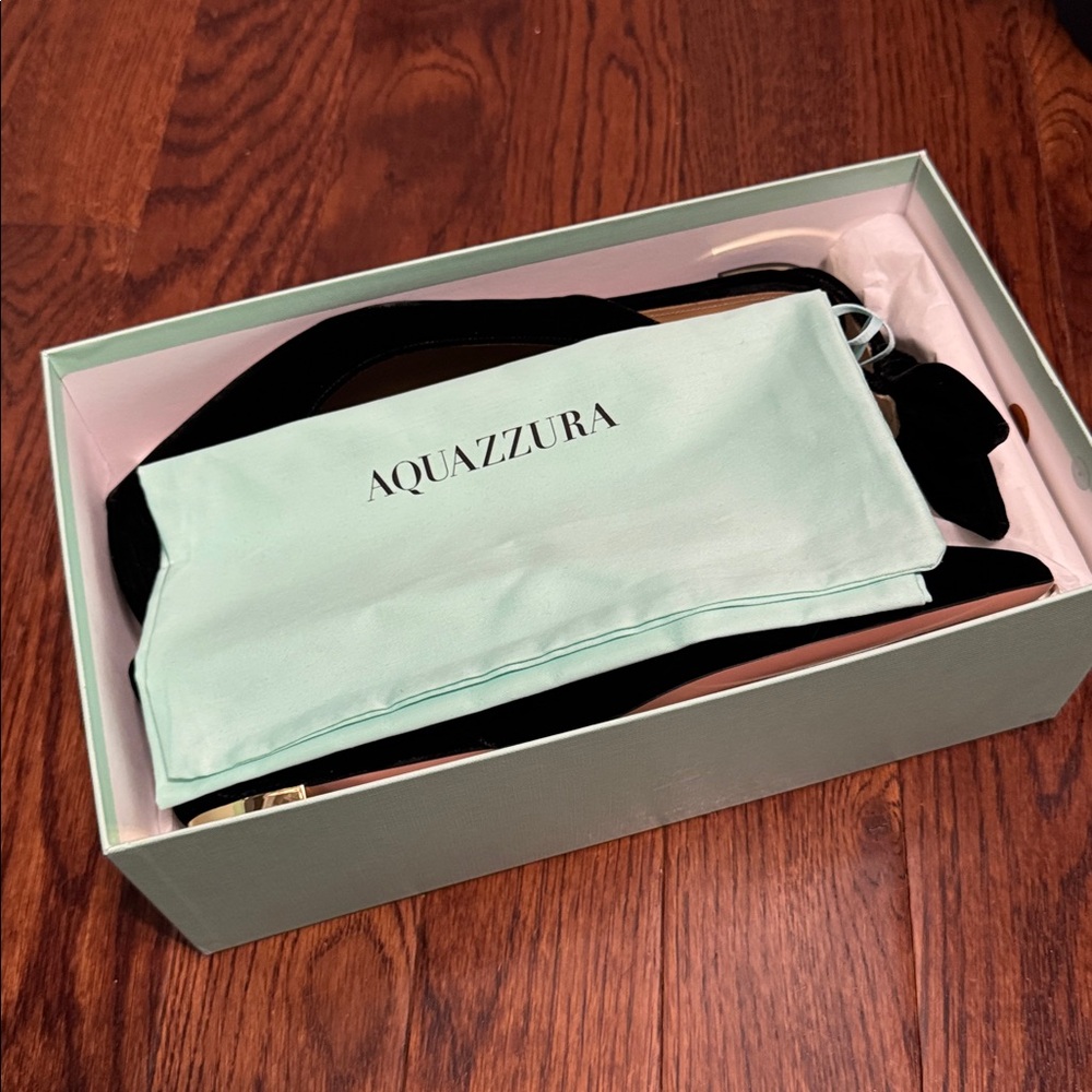 Aquazzura Velvet Black Bow Flats (Size 39) - Picture 7 of 7